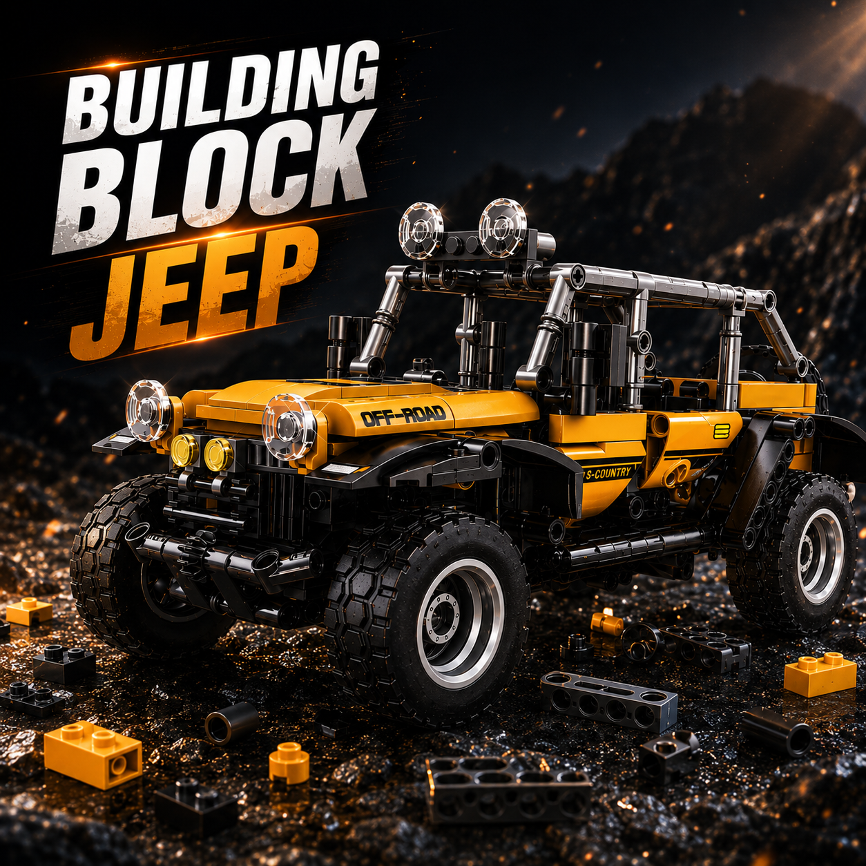 Racing Jeep Building Blocks